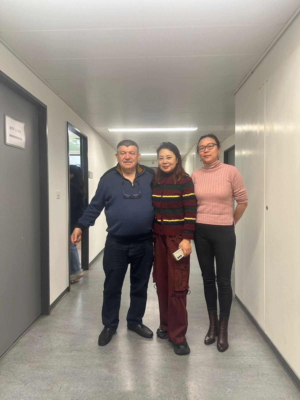 Andranik Ghazarian with, in the corridor between meetings (Dispatch: Three at a table, and a picture in question)