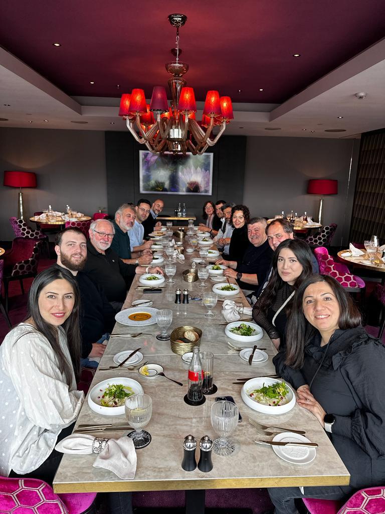Andranik Ghazarian — Andranik Ghazarian with guests at a working dinner.